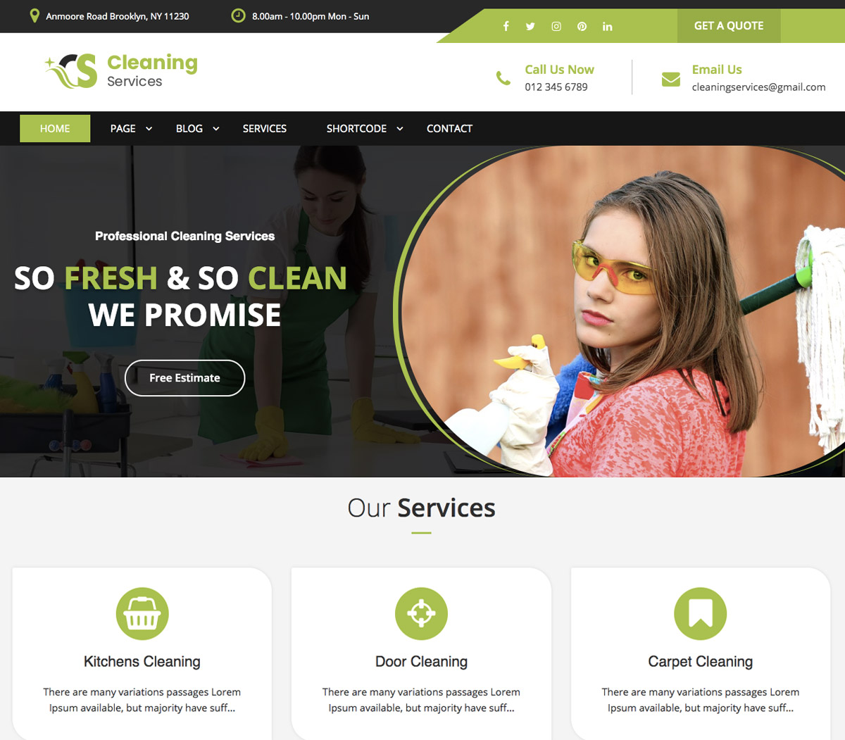 cleaning services premium wordpress theme